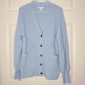 Nine West - Chunky Button Down Cardigan Sweater - M - Baby Blue